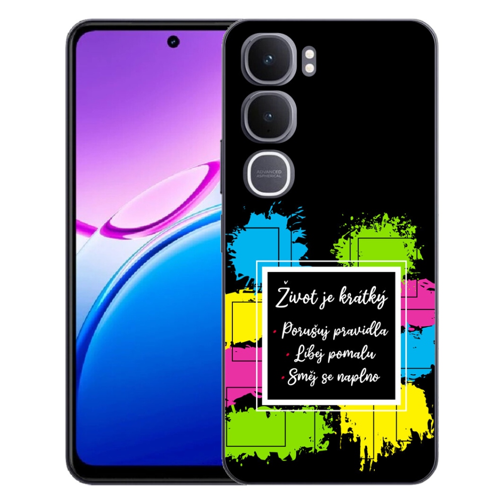 Gelový kryt mmCase na Vivo Y31 5G - citát 5 černé pozadí