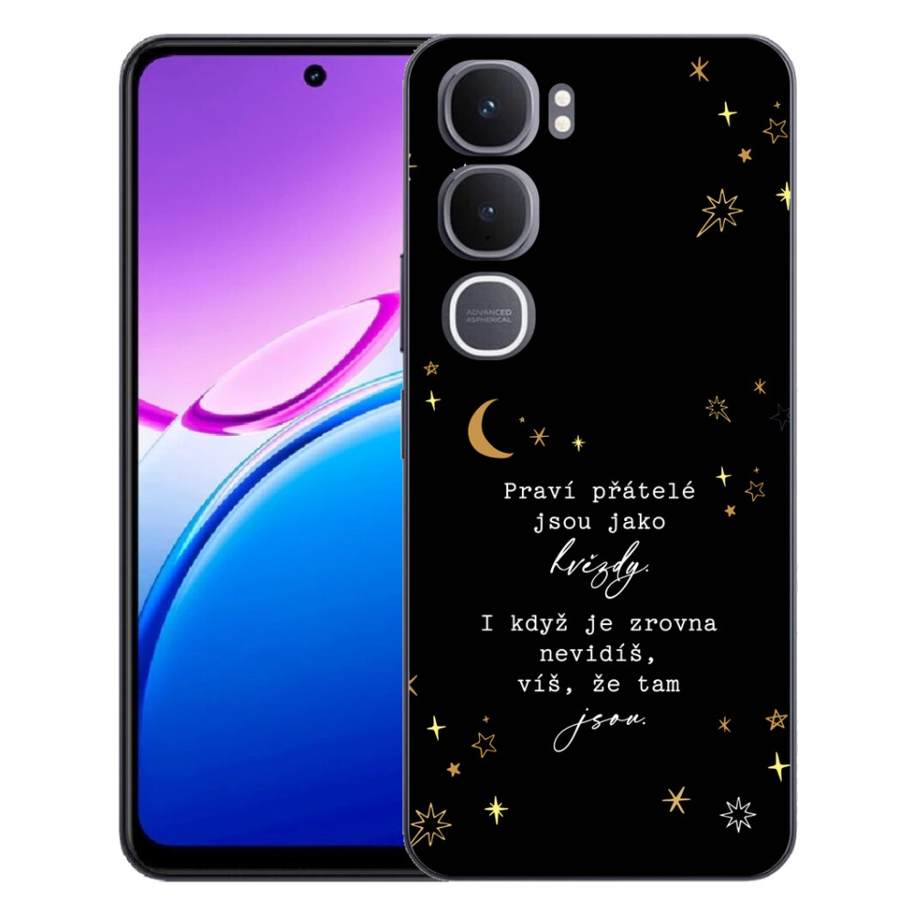 Gelový kryt mmCase na Vivo Y31 5G - citát 6 černé pozadí