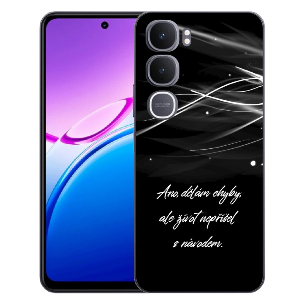 Gelový kryt mmCase na Vivo Y31 5G - citát černé pozadí