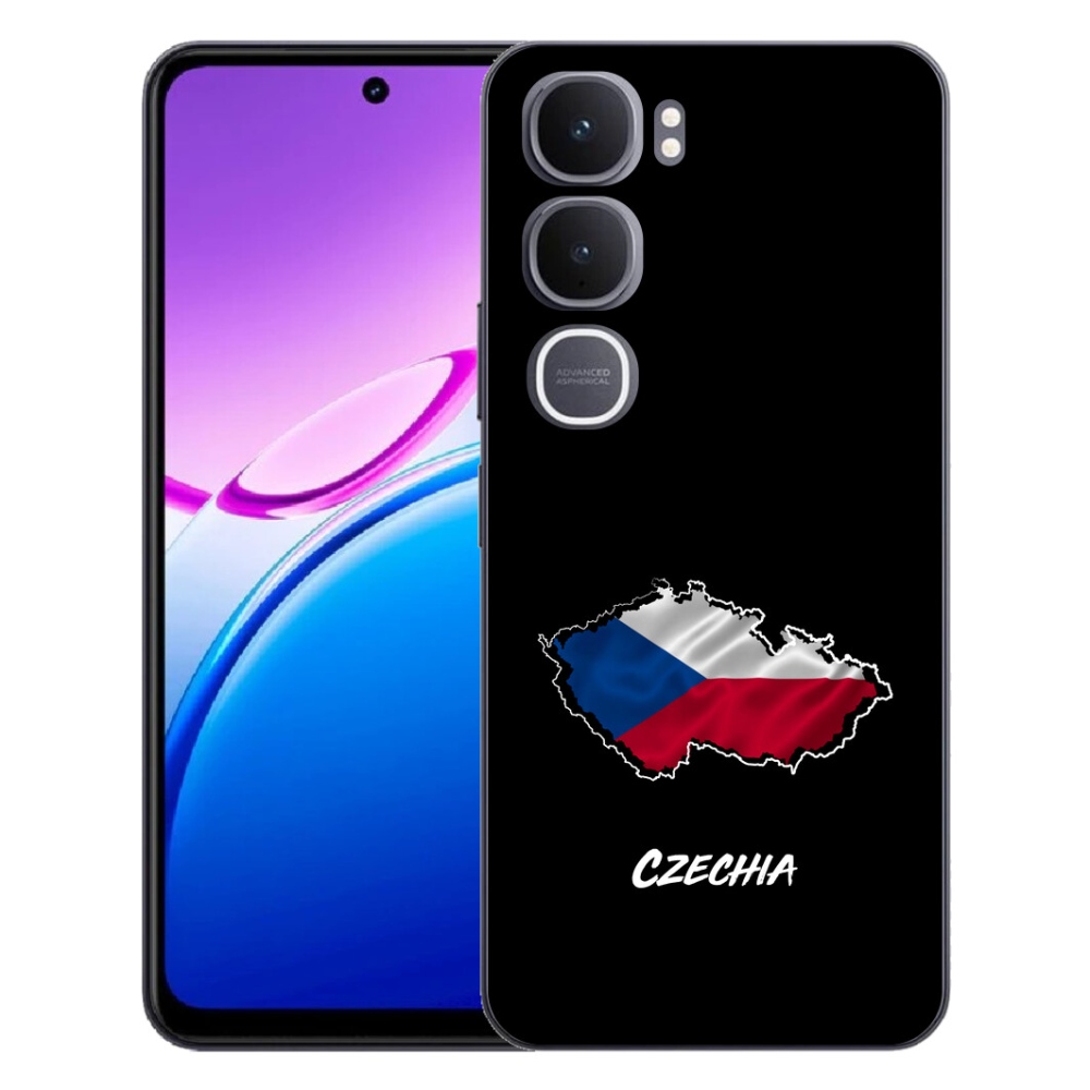 Gelový kryt mmCase na Vivo Y31 5G - Czechia černé pozadí
