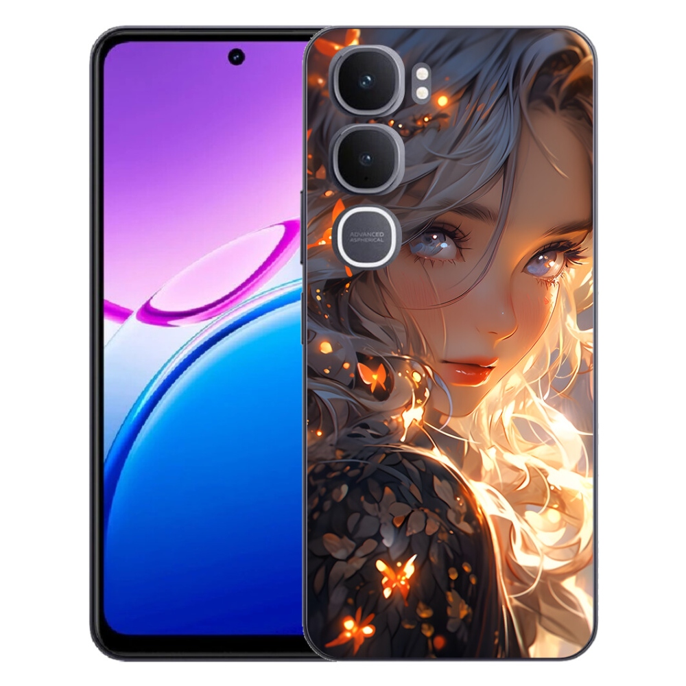 Gelový kryt mmCase na Vivo Y31 5G - dívka a motýli