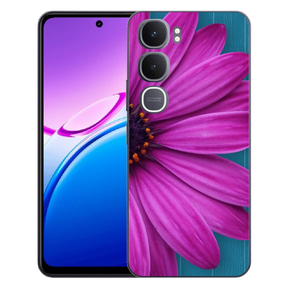 Gelový kryt mmCase na Vivo Y31 5G - fialová kopretina