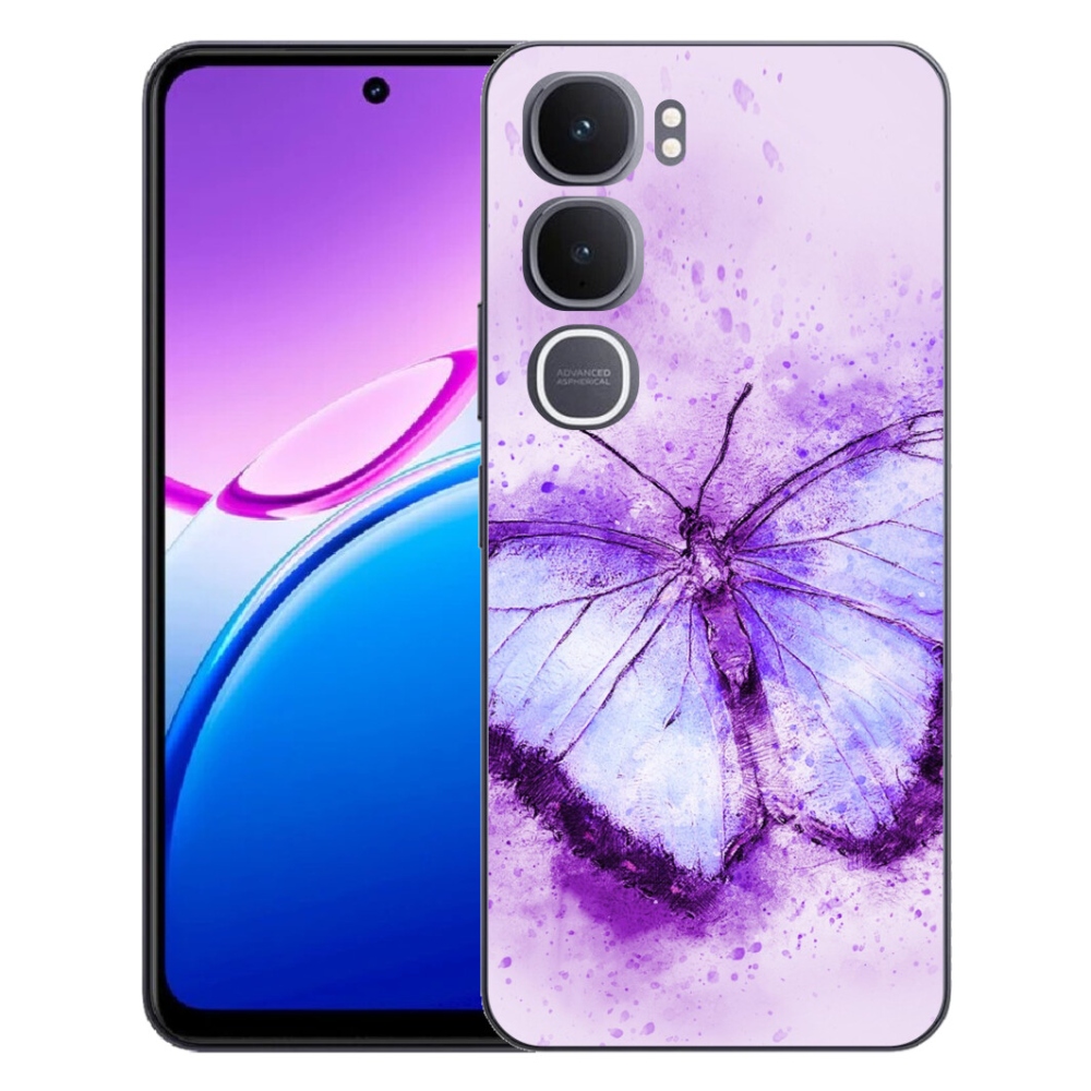 Gelový kryt mmCase na Vivo Y31 5G - fialový motýl