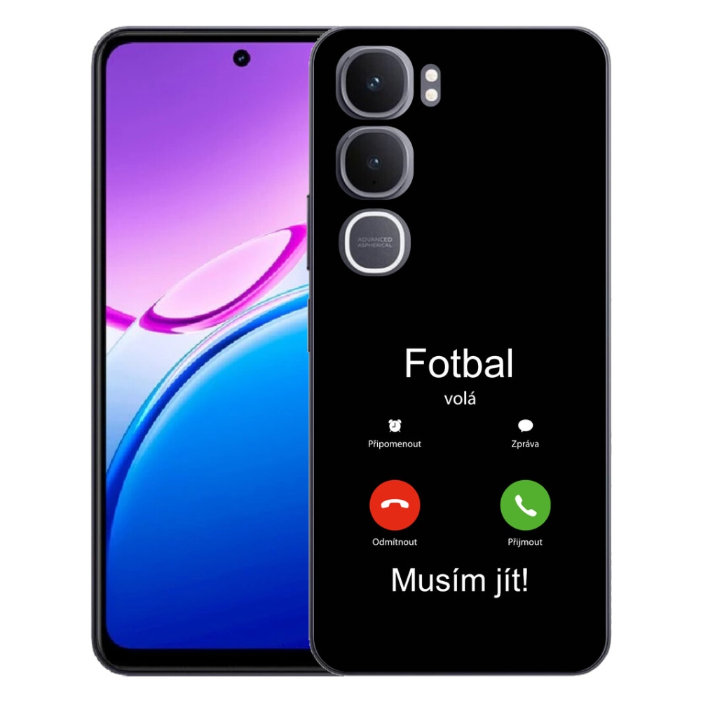 Gelový kryt mmCase na Vivo Y31 5G - fotbal volá černé pozadí