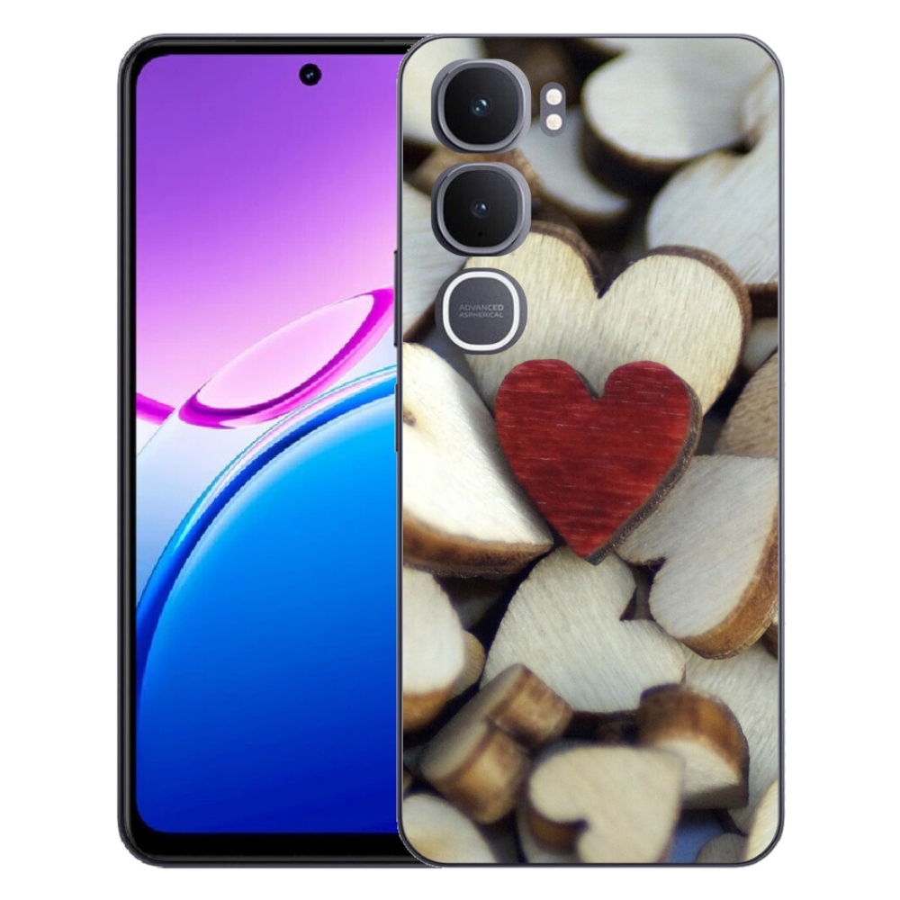 Gelový kryt mmCase na Vivo Y31 5G - gravírované červené srdce 