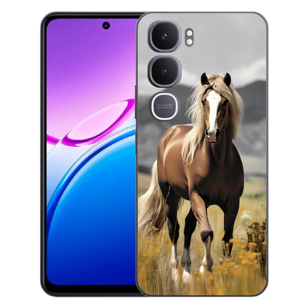 Gelový kryt mmCase na Vivo Y31 5G - hnědý kůň 1
