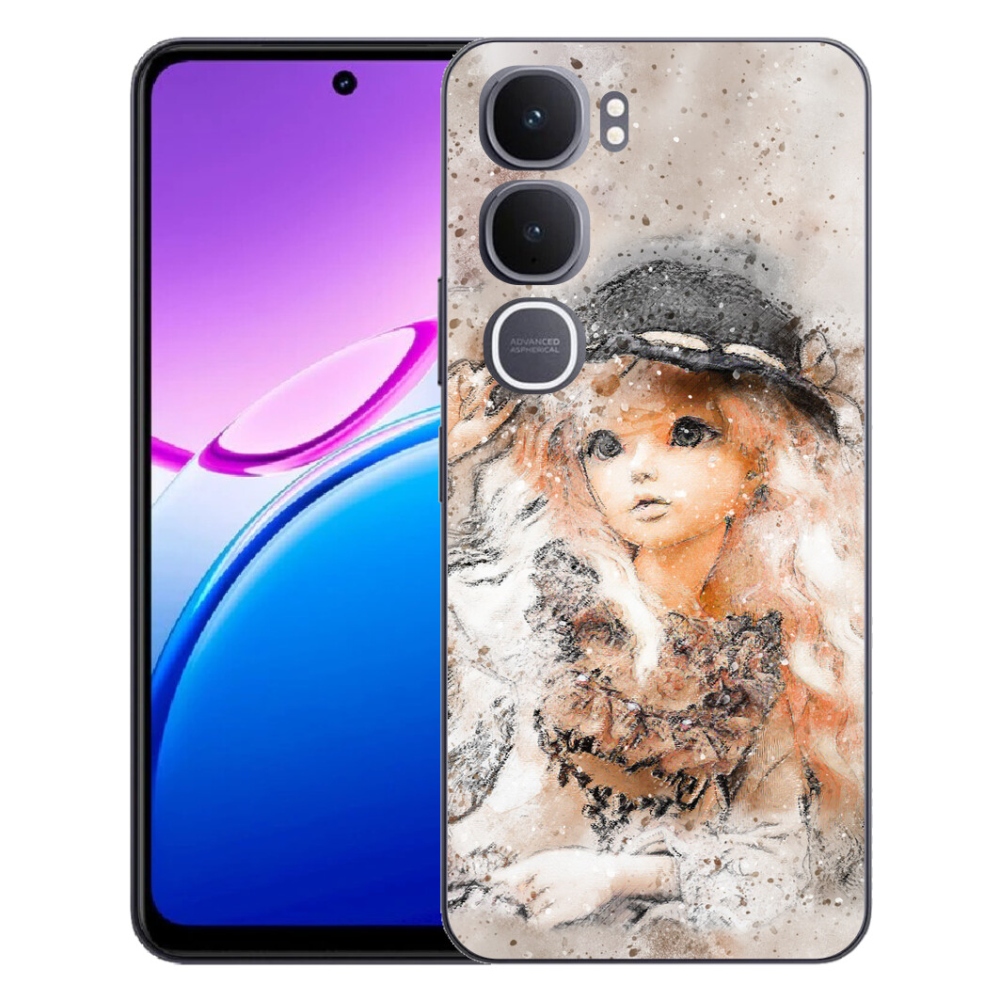 Gelový kryt mmCase na Vivo Y31 5G - holčička s kloboukem