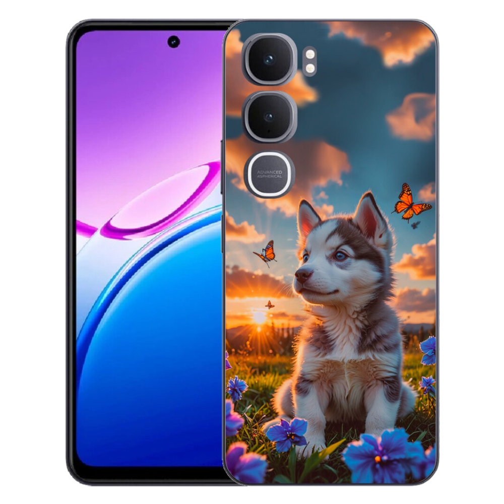 Gelový kryt mmCase na Vivo Y31 5G - husky při západu slunce