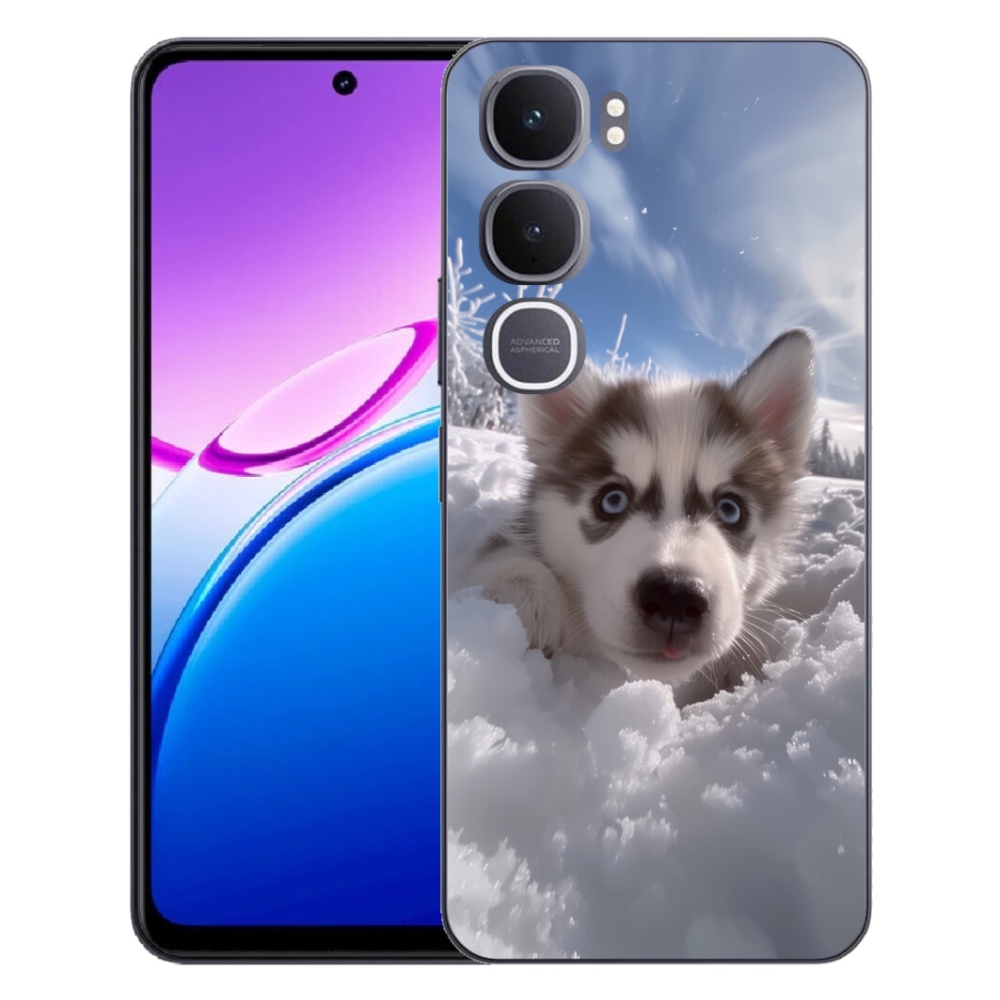 Gelový kryt mmCase na Vivo Y31 5G - husky ve sněhu