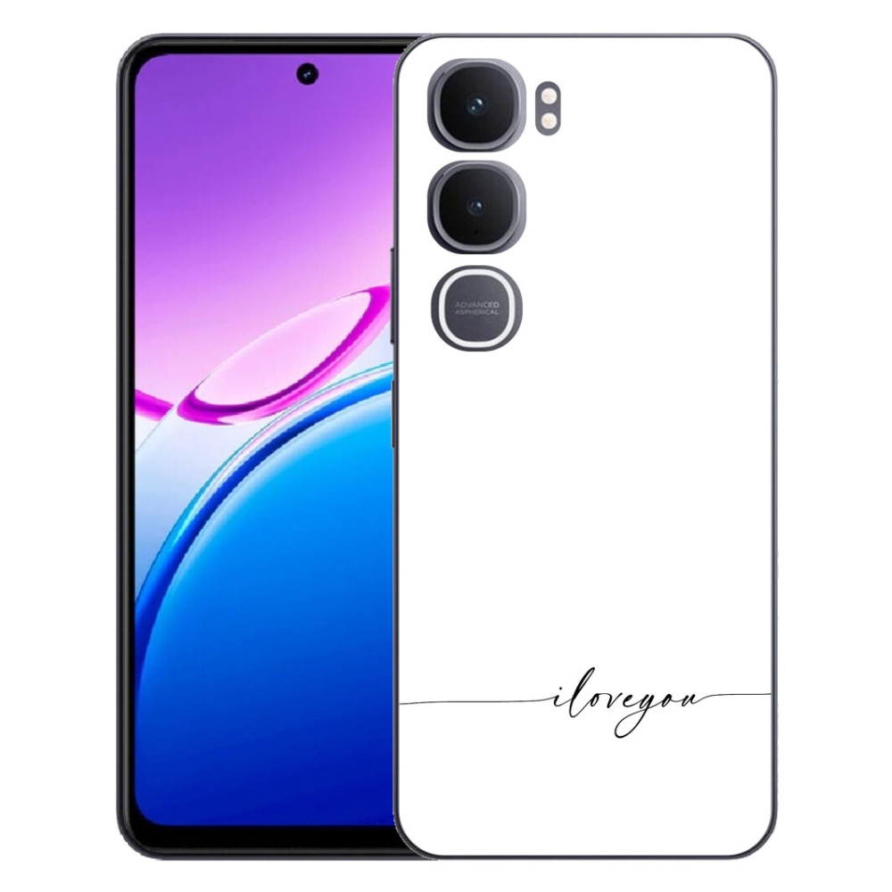 Gelový kryt mmCase na Vivo Y31 5G - I love you bílé pozadí