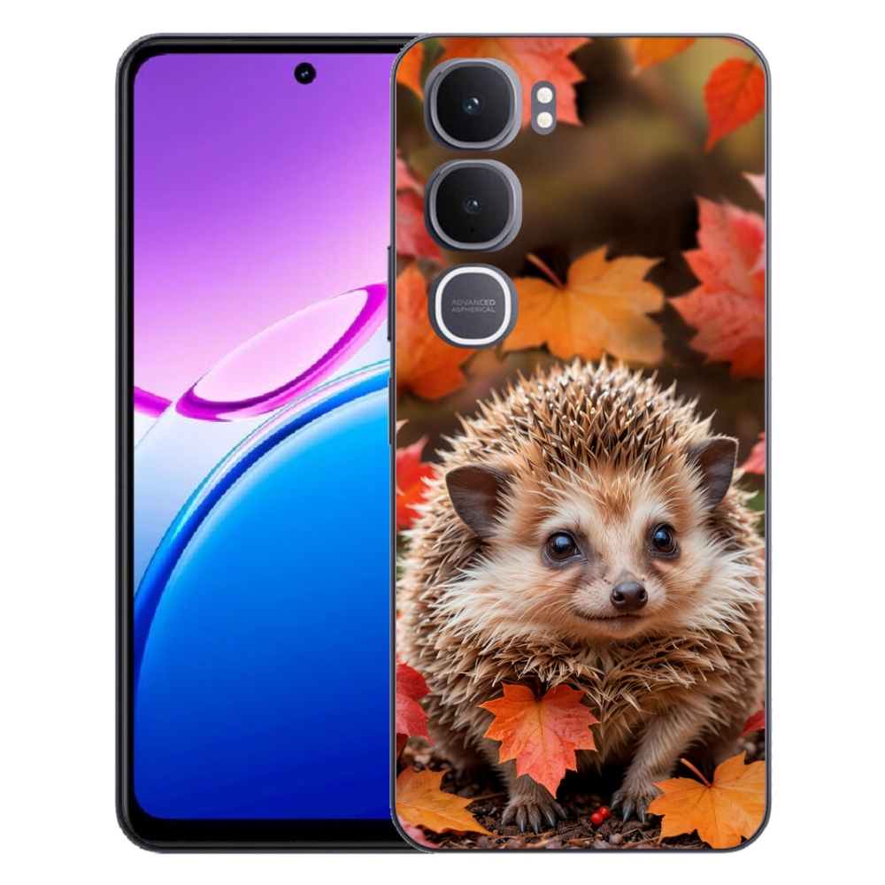 Gelový kryt mmCase na Vivo Y31 5G - ježek v listí