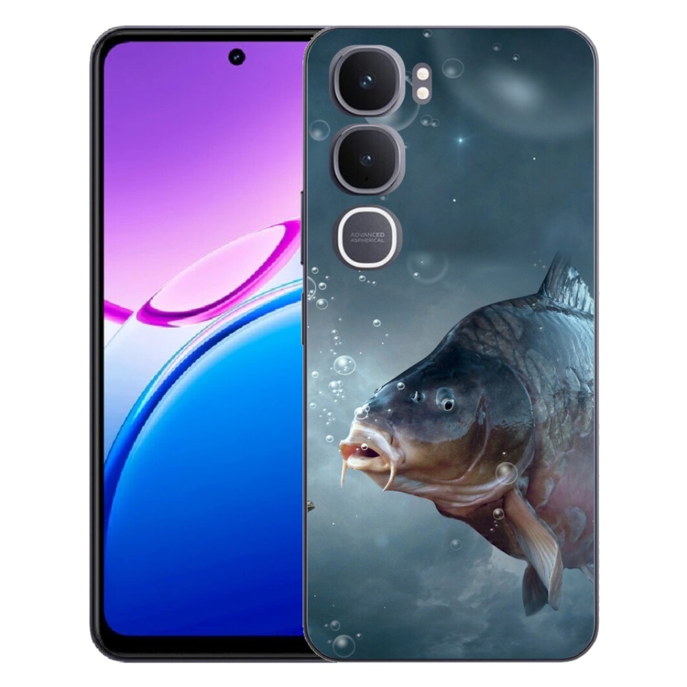 Gelový kryt mmCase na Vivo Y31 5G - kapr a bublinky