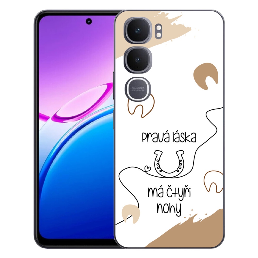 Gelový kryt mmCase na Vivo Y31 5G - koňský motiv bílé pozadí