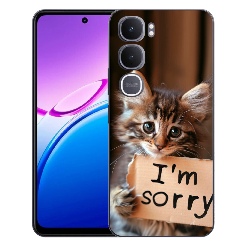 Gelový kryt mmCase na Vivo Y31 5G - kočíčí omluva