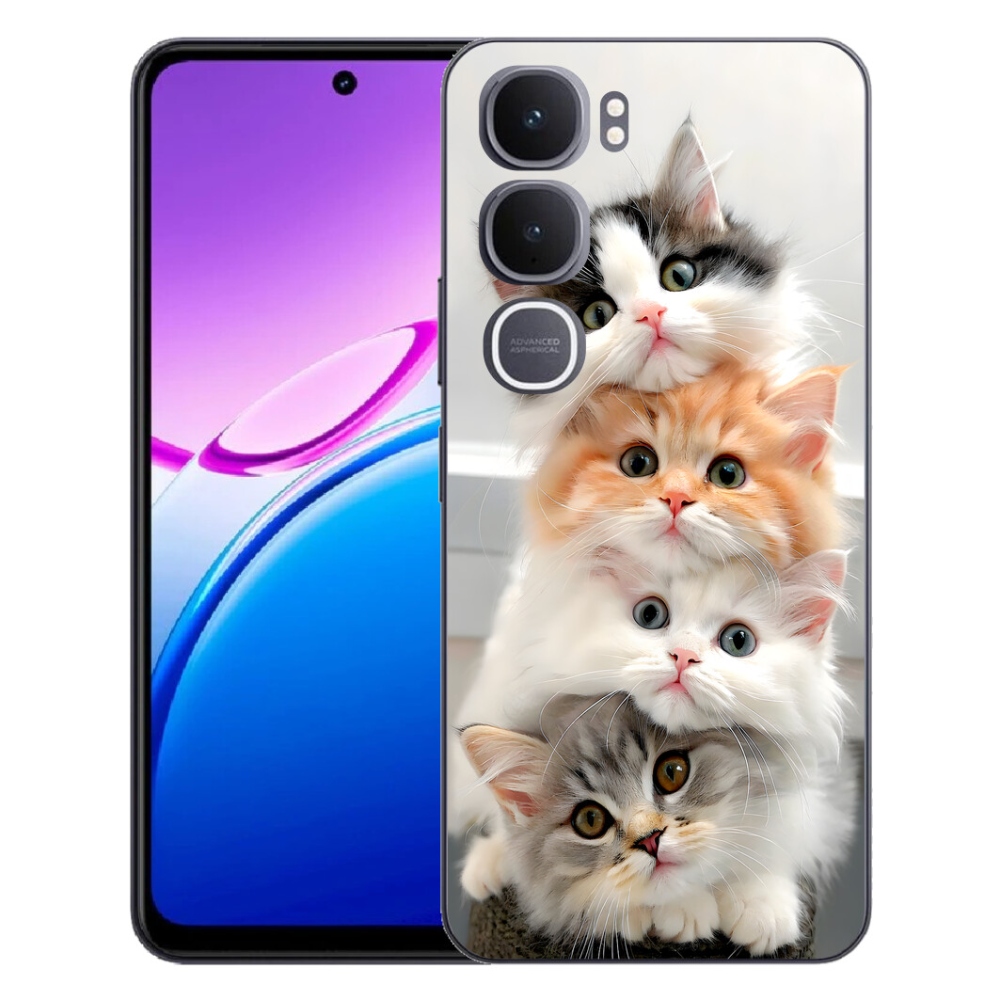 Gelový kryt mmCase na Vivo Y31 5G - kočičí parta
