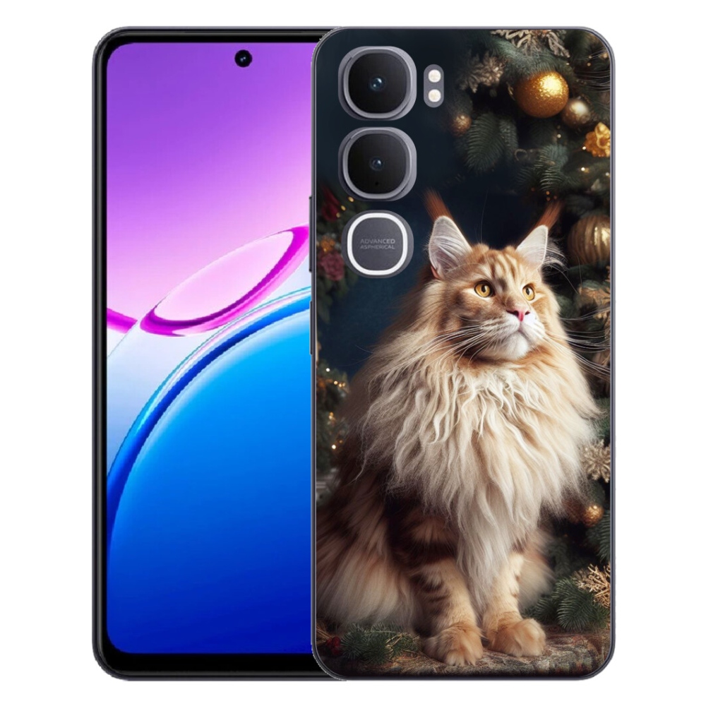 Gelový kryt mmCase na Vivo Y31 5G - kočka u stromku