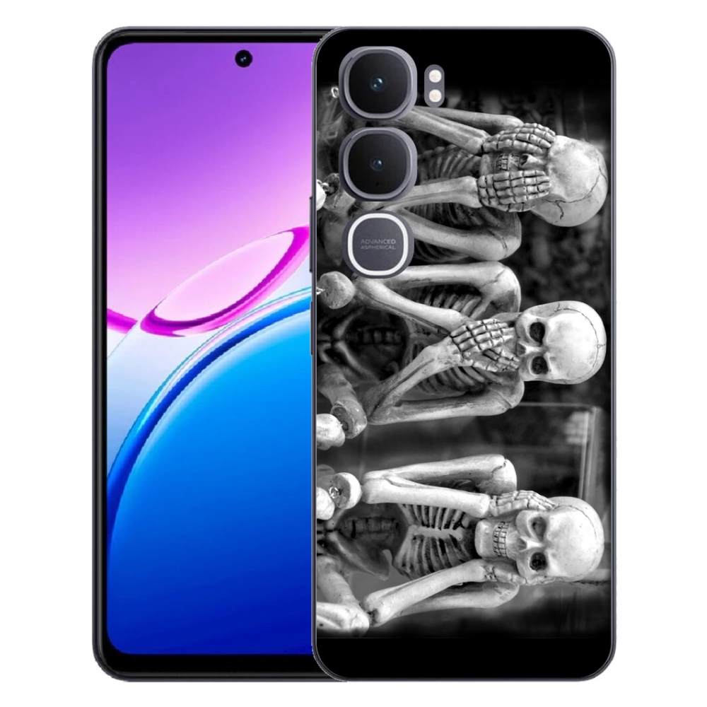 Gelový kryt mmCase na Vivo Y31 5G - kostlivci