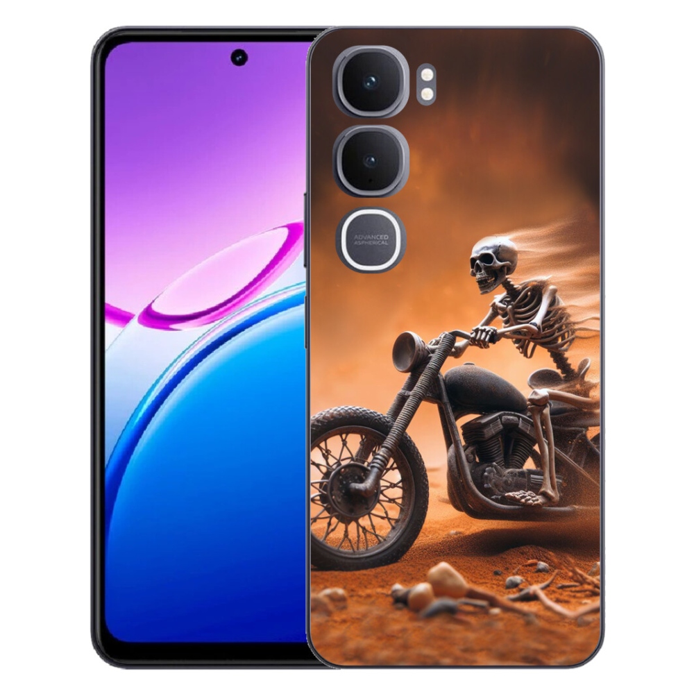 Gelový kryt mmCase na Vivo Y31 5G - kostra na motorce