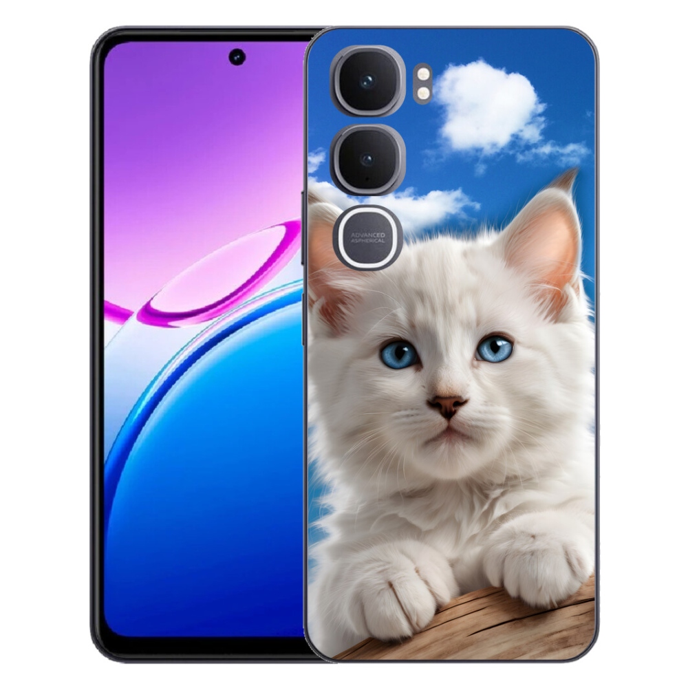 Gelový kryt mmCase na Vivo Y31 5G - kotě a oblaka