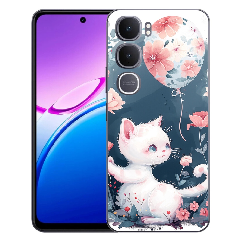 Gelový kryt mmCase na Vivo Y31 5G - kotě s balónkem