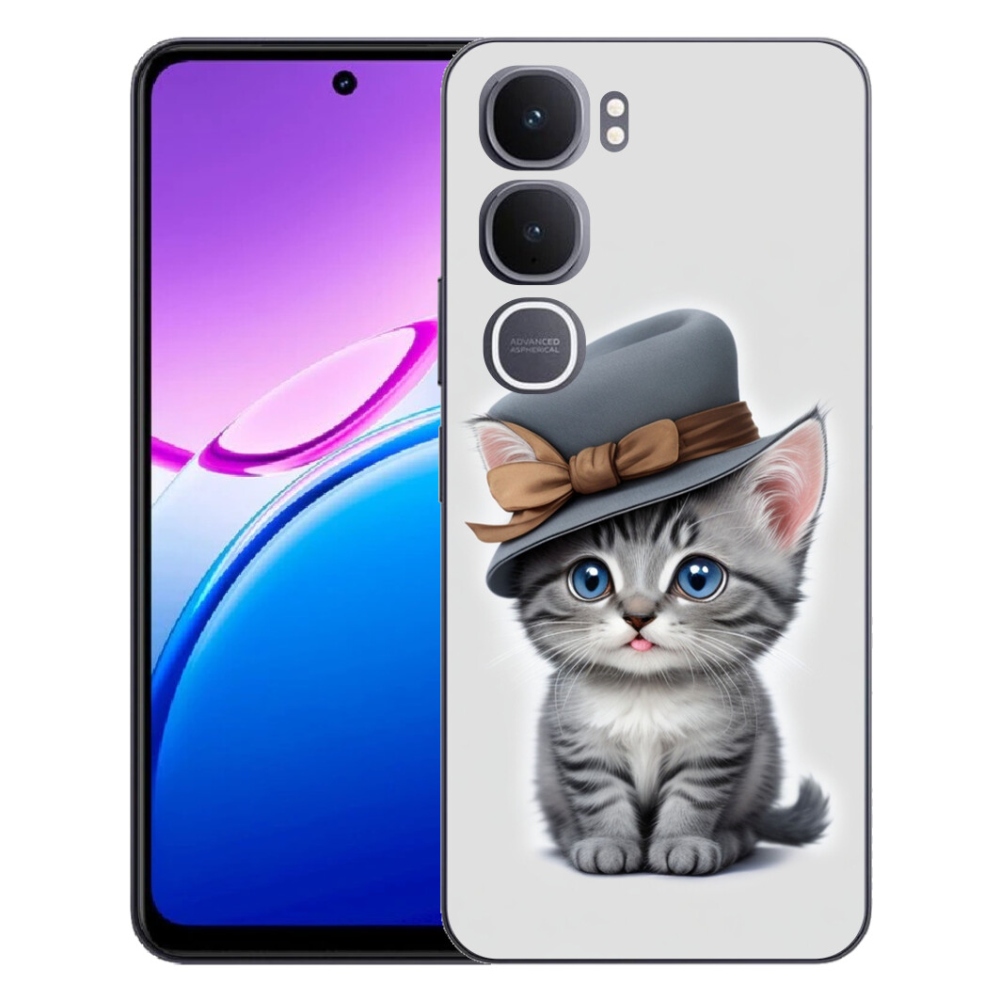 Gelový kryt mmCase na Vivo Y31 5G - kotě s kloboukem