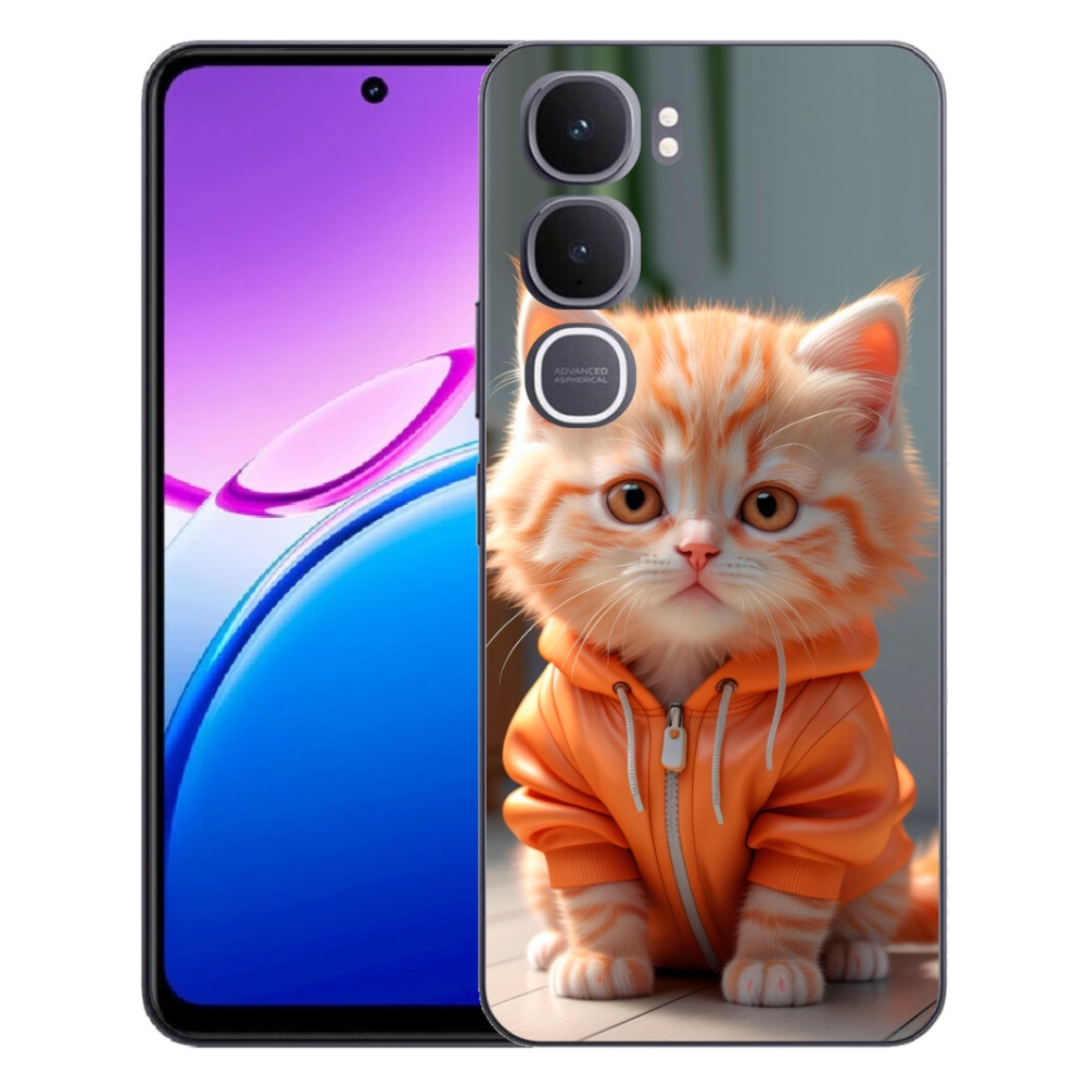 Gelový kryt mmCase na Vivo Y31 5G - kotě v mikině