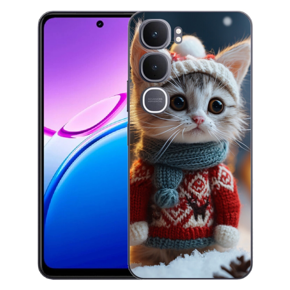 Gelový kryt mmCase na Vivo Y31 5G - kotě ve svetru