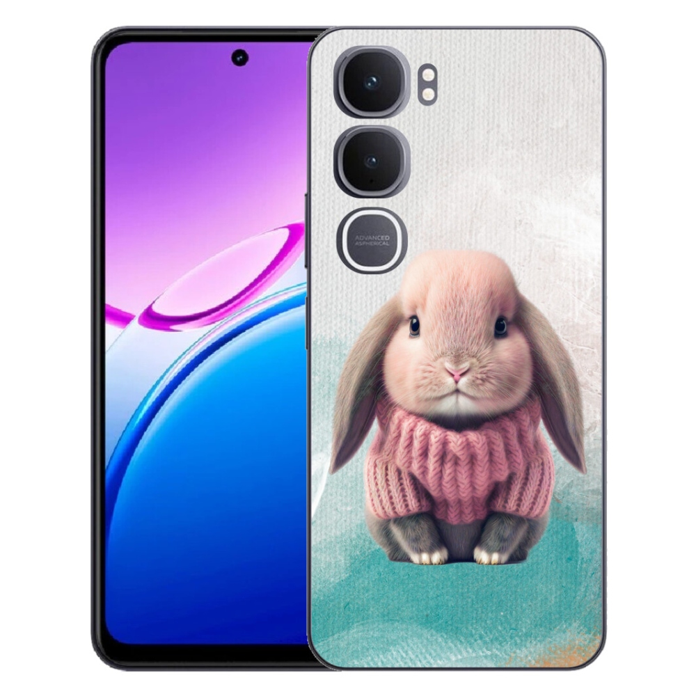 Gelový kryt mmCase na Vivo Y31 5G - králíček ve svetru