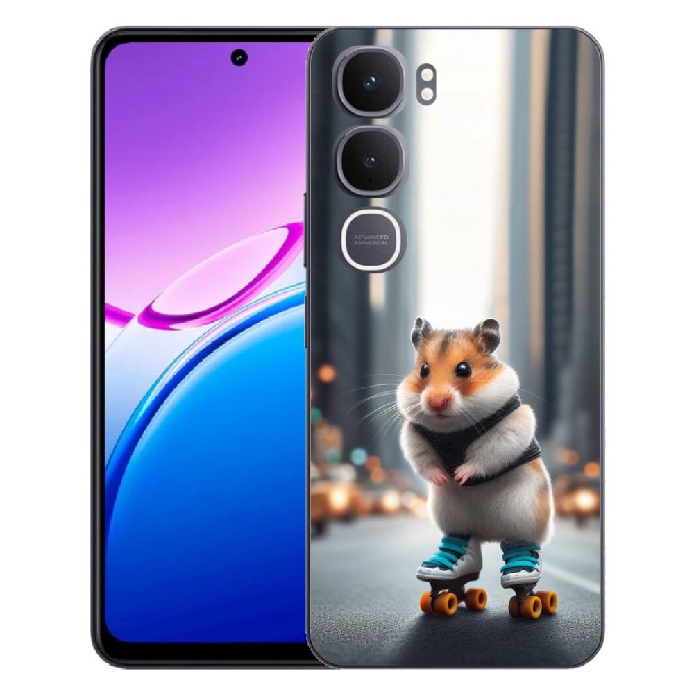 Gelový kryt mmCase na Vivo Y31 5G - křeček na bruslích