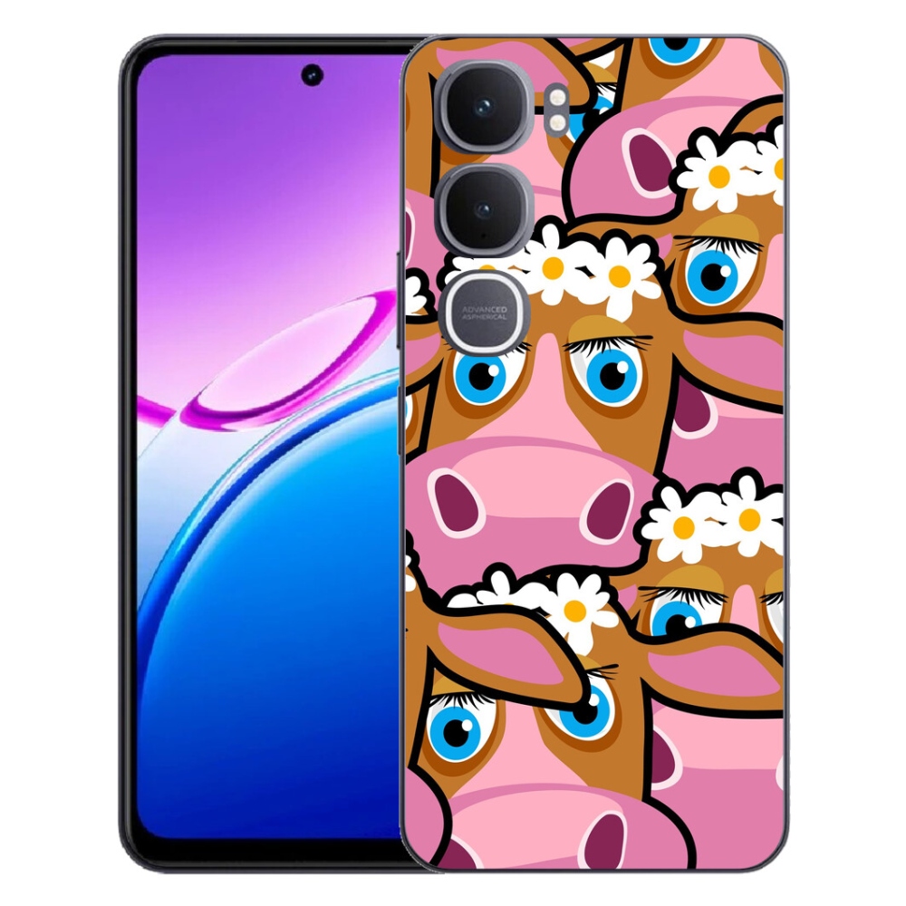 Gelový kryt mmCase na Vivo Y31 5G - kreslené kravičky