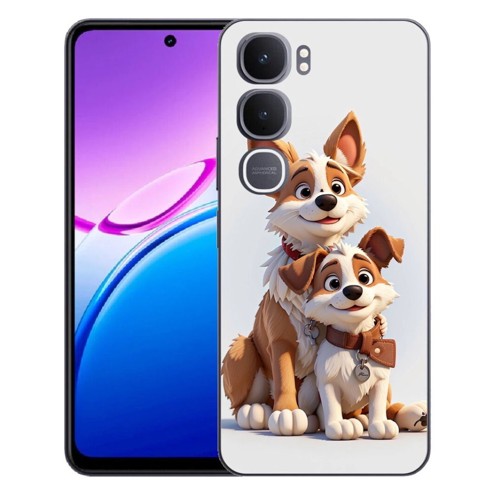Gelový kryt mmCase na Vivo Y31 5G - kreslení psi