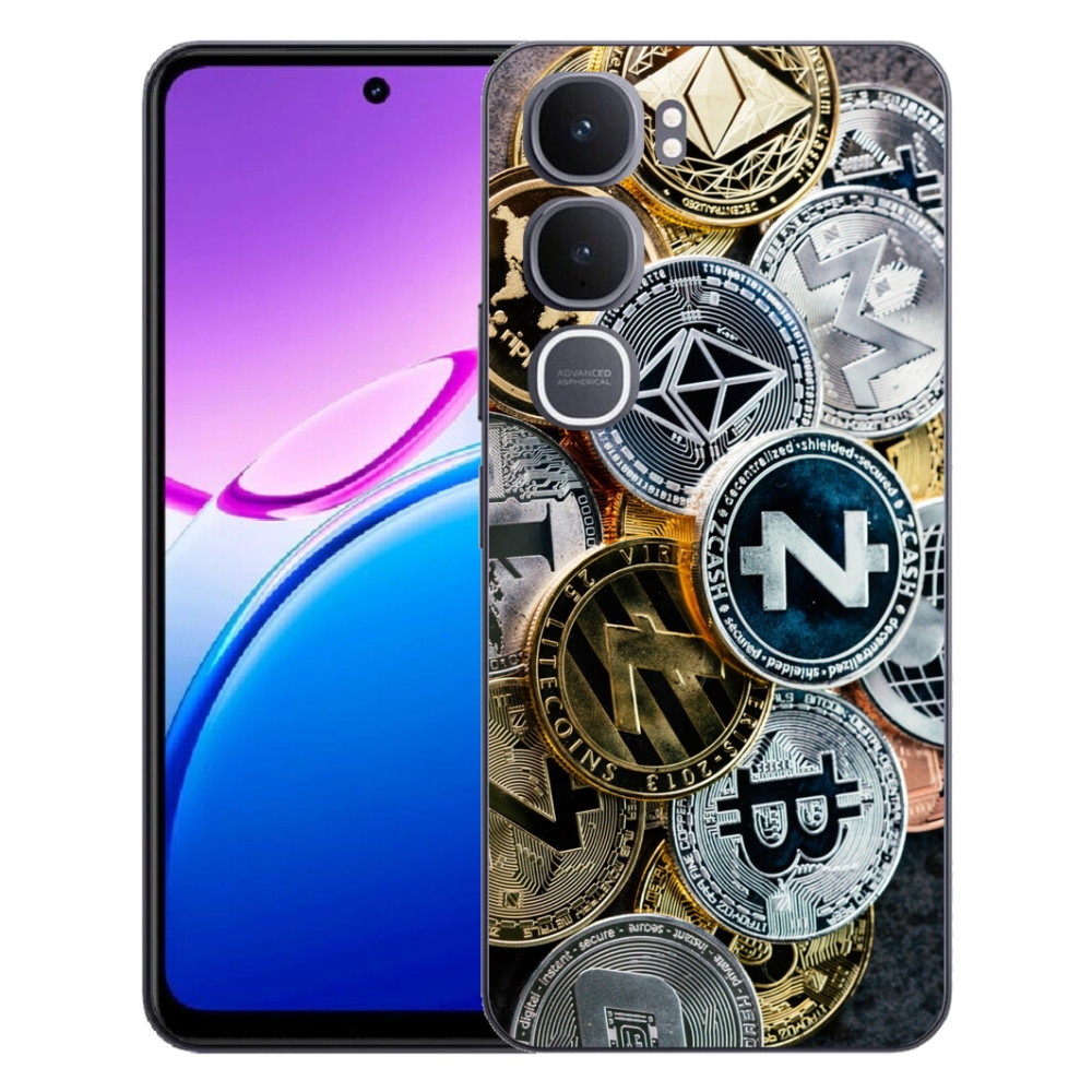 Gelový kryt mmCase na Vivo Y31 5G - kryptoměny