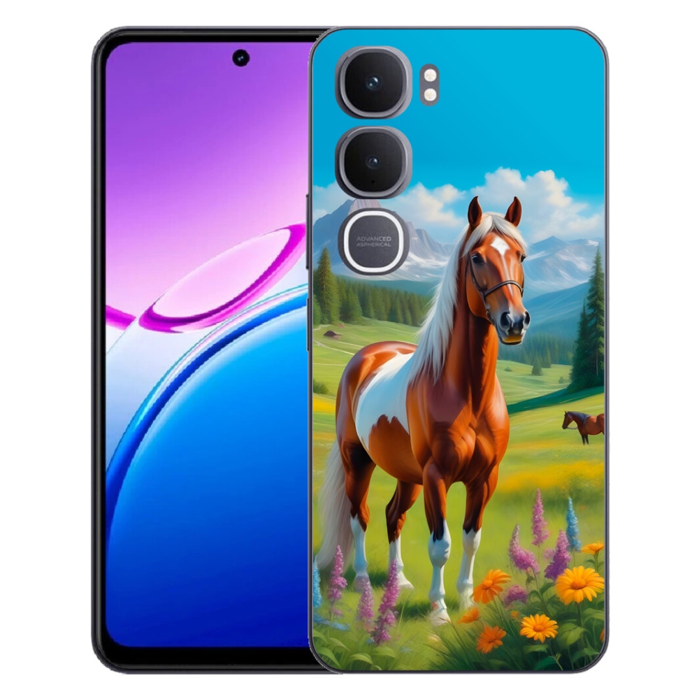 Gelový kryt mmCase na Vivo Y31 5G - kůň na louce