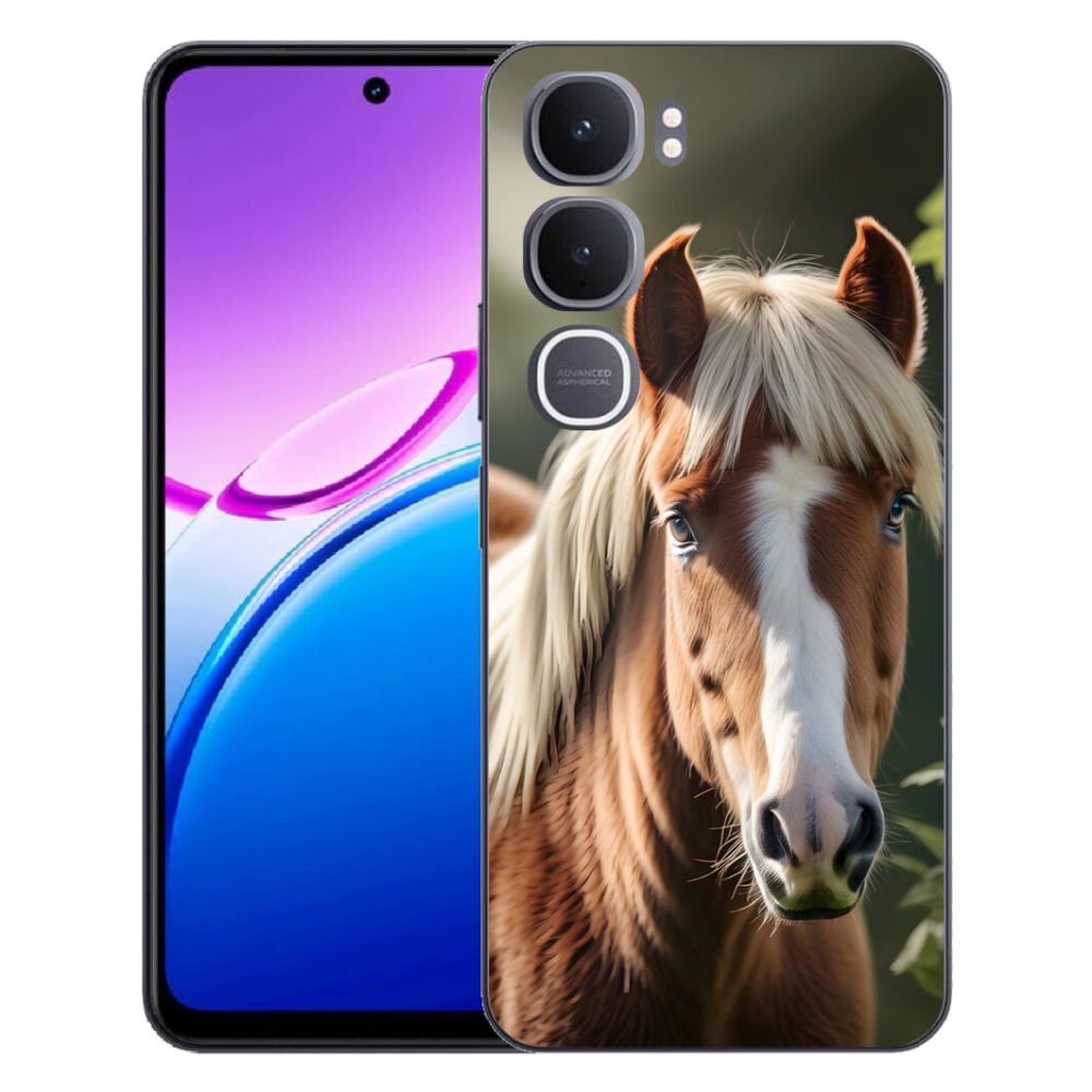 Gelový kryt mmCase na Vivo Y31 5G - kůň se světlou hřívou