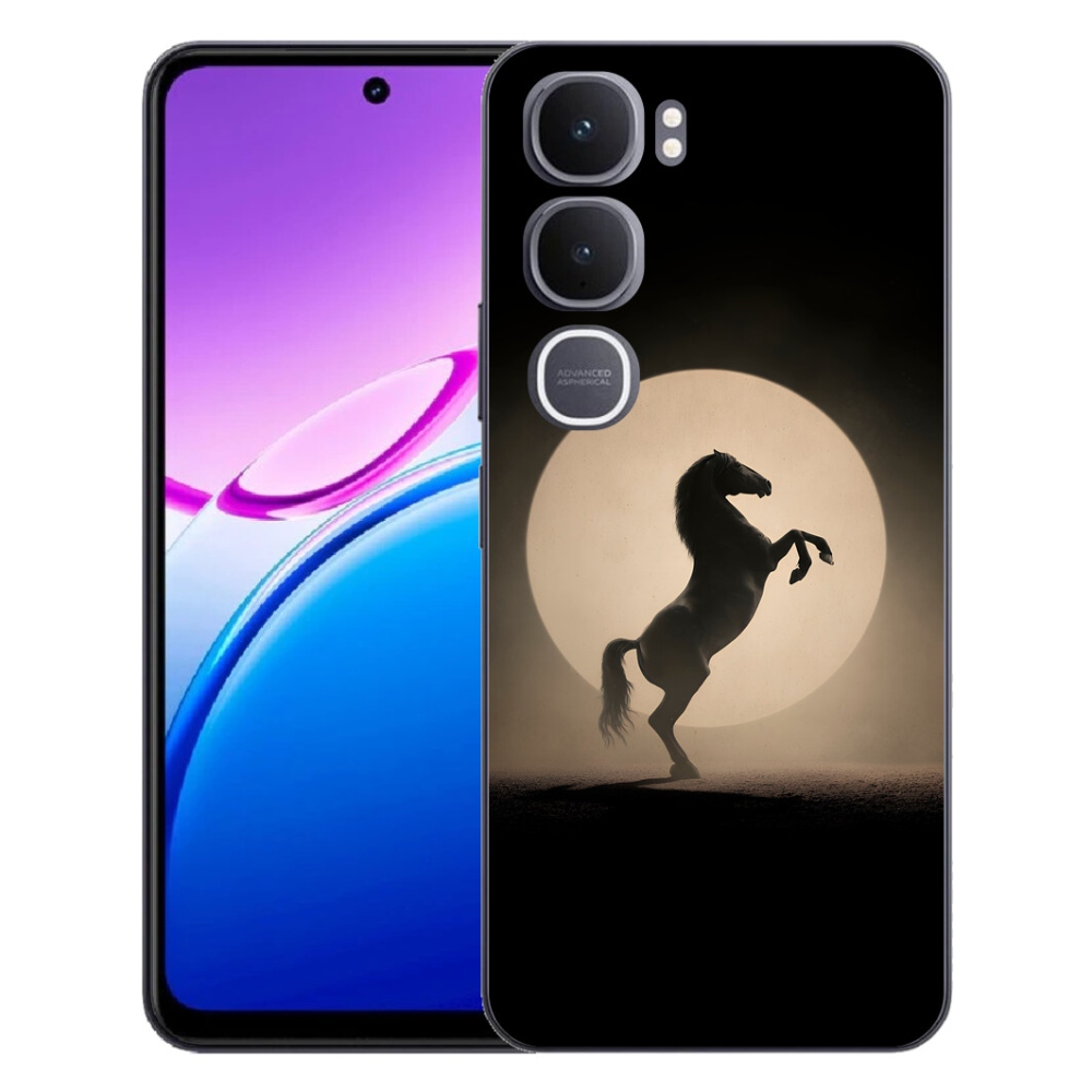 Gelový kryt mmCase na Vivo Y31 5G - kůň v siluetě