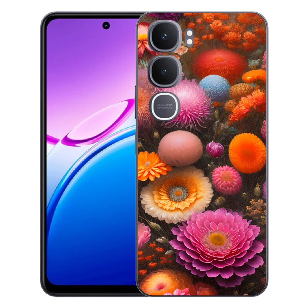 Gelový kryt mmCase na Vivo Y31 5G - květinová kompozice