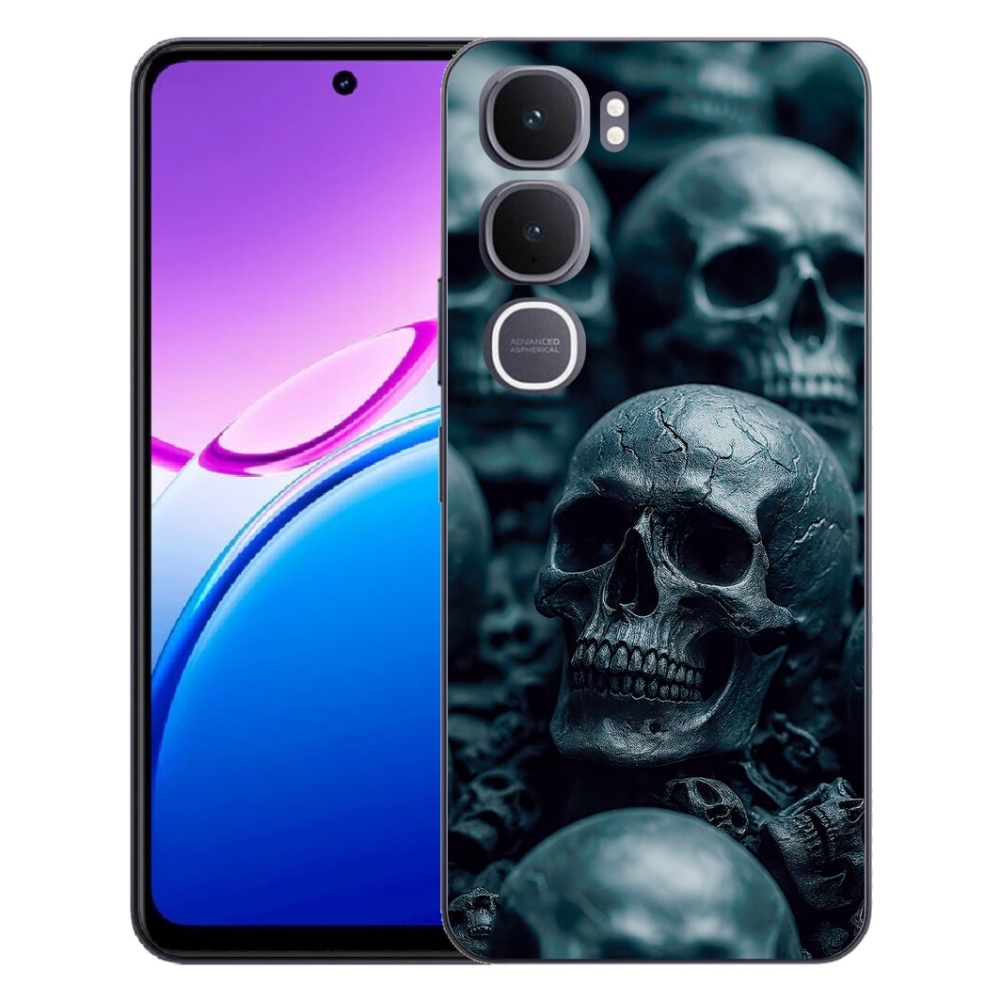 Gelový kryt mmCase na Vivo Y31 5G - lebka 2