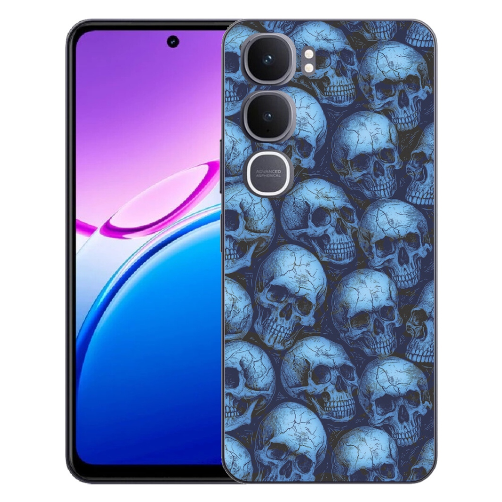 Gelový kryt mmCase na Vivo Y31 5G - lebky