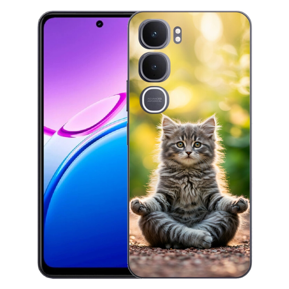 Gelový kryt mmCase na Vivo Y31 5G - meditující kotě