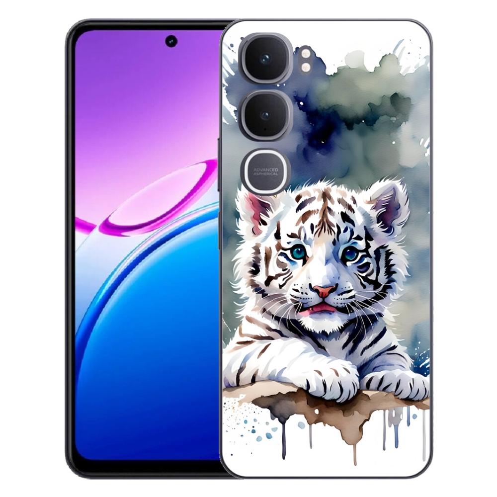 Gelový kryt mmCase na Vivo Y31 5G - mládě bílého tygra