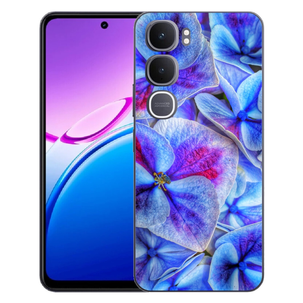 Gelový kryt mmCase na Vivo Y31 5G - modré květy 1
