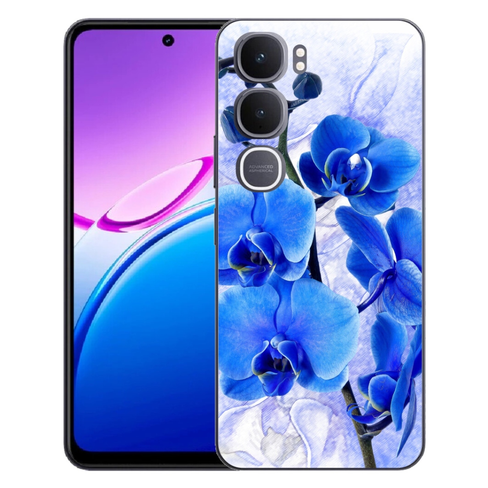 Gelový kryt mmCase na Vivo Y31 5G - modré květy