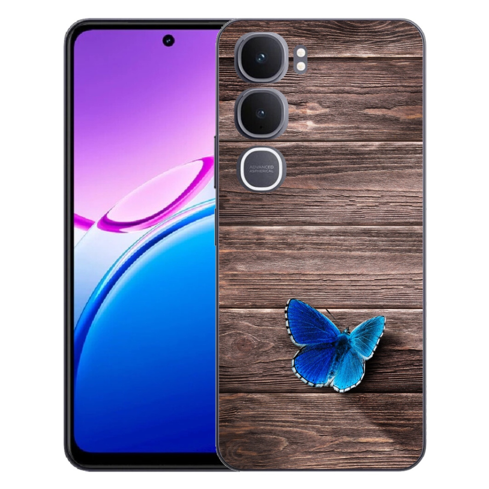 Gelový kryt mmCase na Vivo Y31 5G - modrý motýl 1
