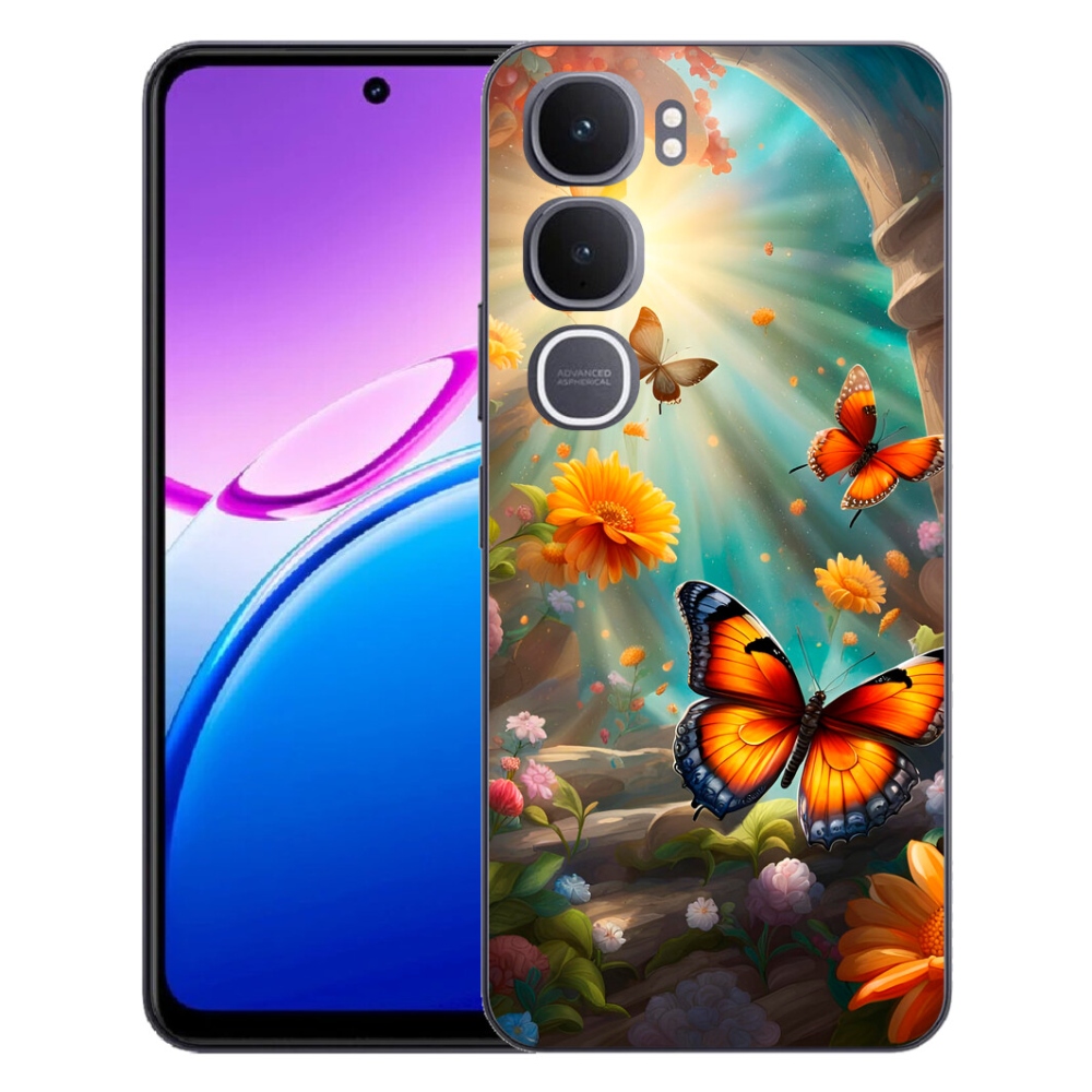 Gelový kryt mmCase na Vivo Y31 5G - motýlí zahrada 2
