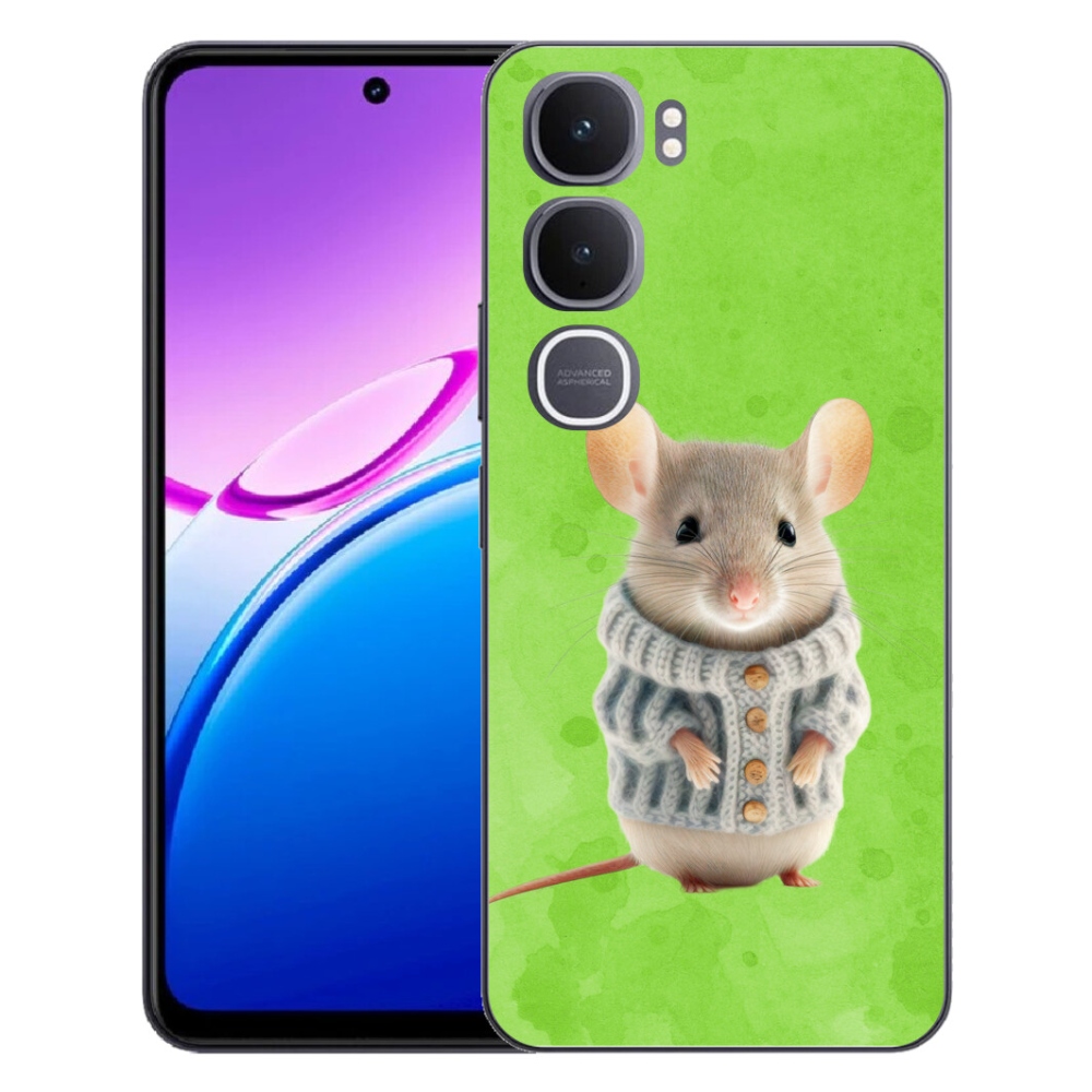 Gelový kryt mmCase na Vivo Y31 5G - myška ve svetru