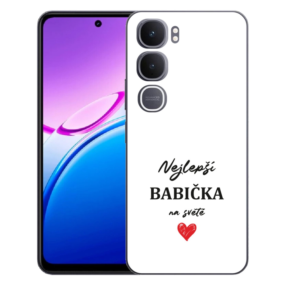 Gelový kryt mmCase na Vivo Y31 5G - nejlepší babička 1 bílé pozadí