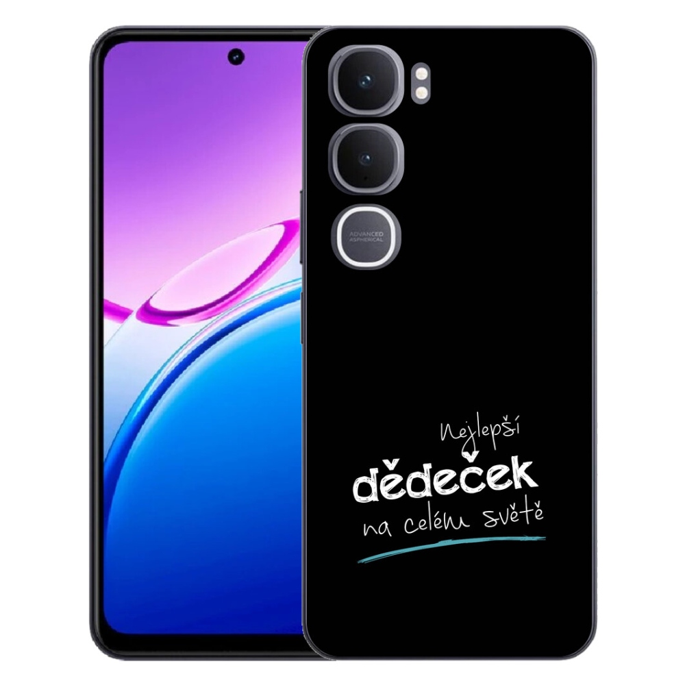 Gelový kryt mmCase na Vivo Y31 5G - nejlepší dědeček 3 černé pozadí