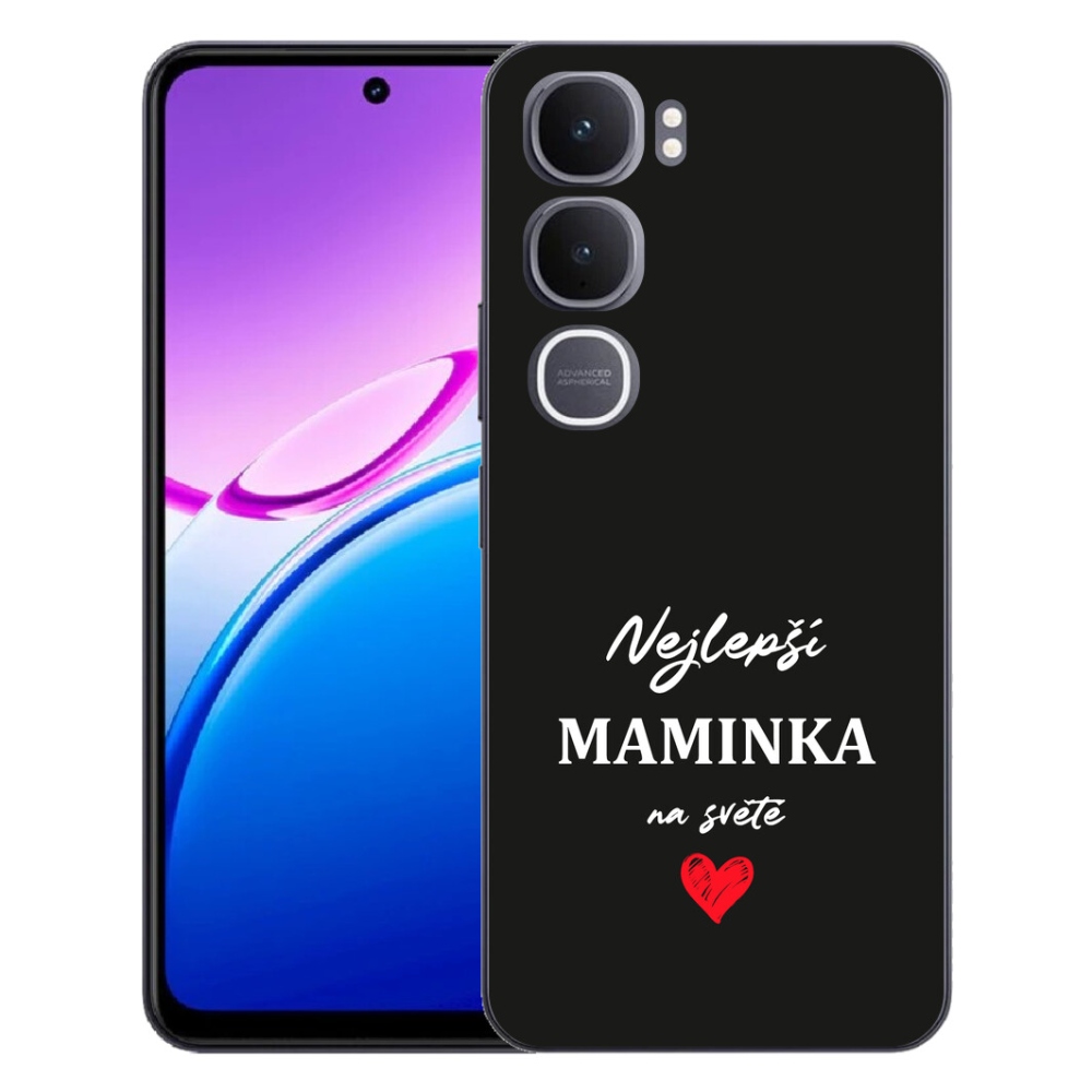 Gelový kryt mmCase na Vivo Y31 5G - nejlepší maminka 1 černé pozadí