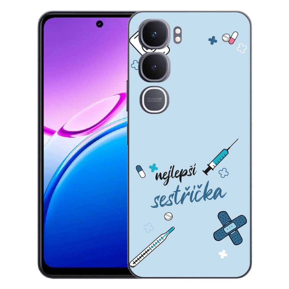 Gelový kryt mmCase na Vivo Y31 5G - nejlepší sestřička modré pozadí