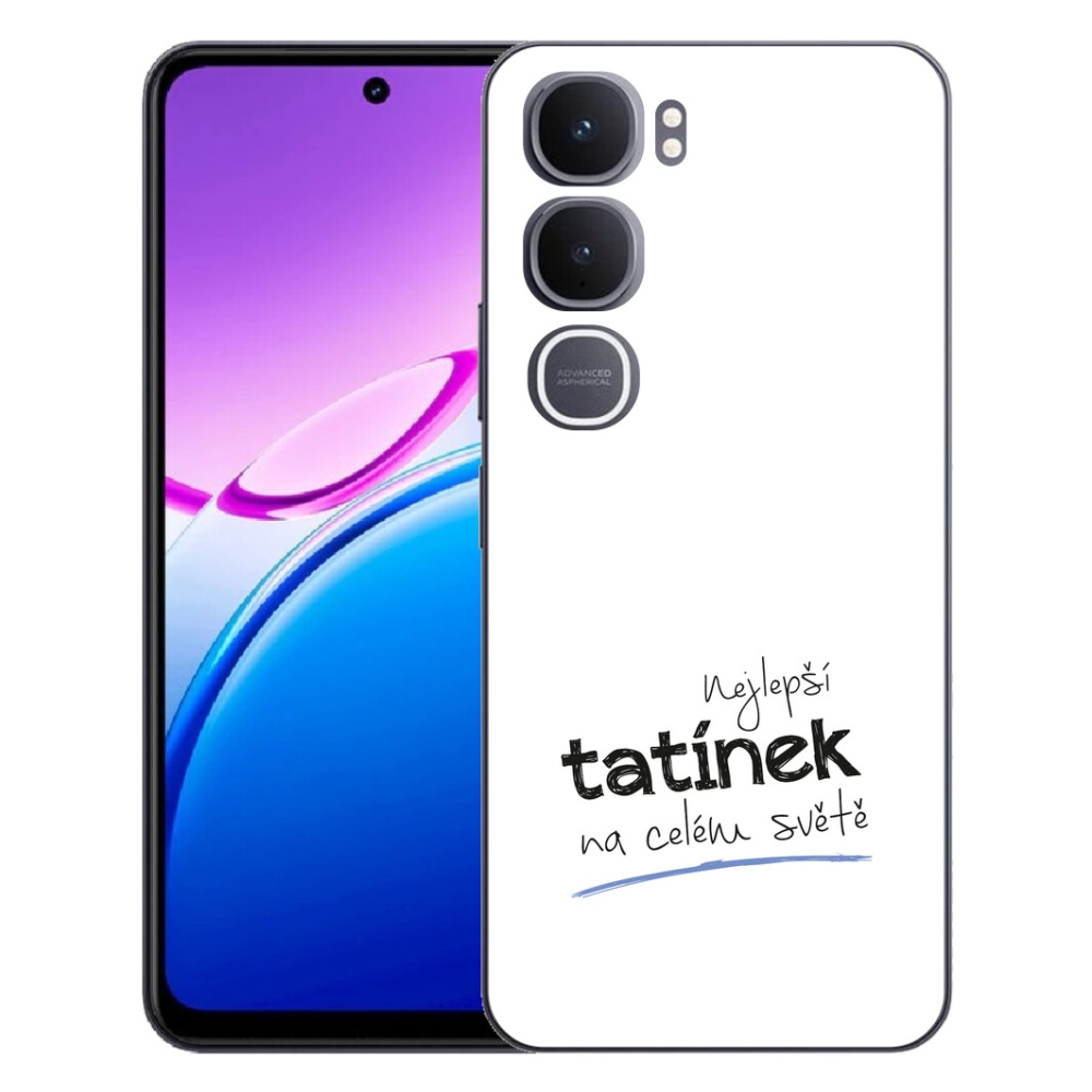 Gelový kryt mmCase na Vivo Y31 5G - nejlepší tatínek 4 bílé pozadí